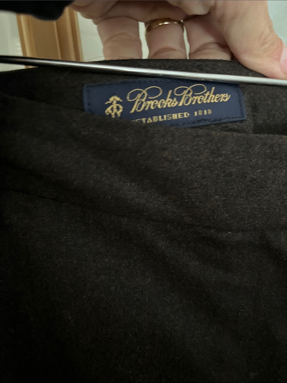 Brooks Brothers Wool Trousers 12 Brown Vitale Barberis Canonico Italy - Picture 5 of 11